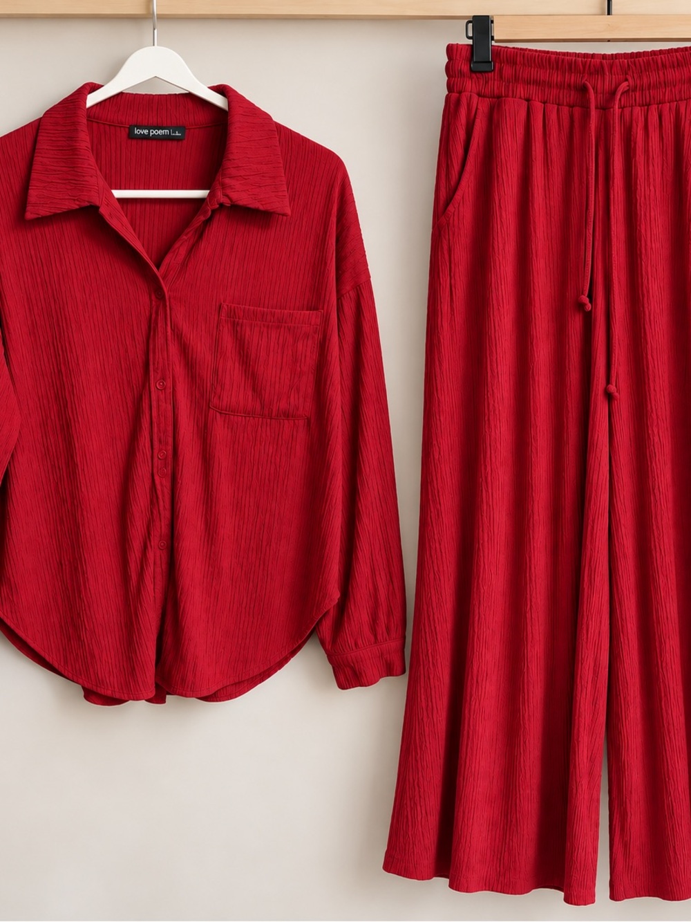 Love Poem Red Wide-Leg Pants